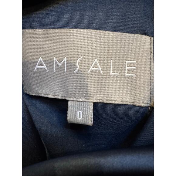 Amsale Blue Asymmetric Draped Sheath Dress - Size 0 (New) - Picture 3 of 4